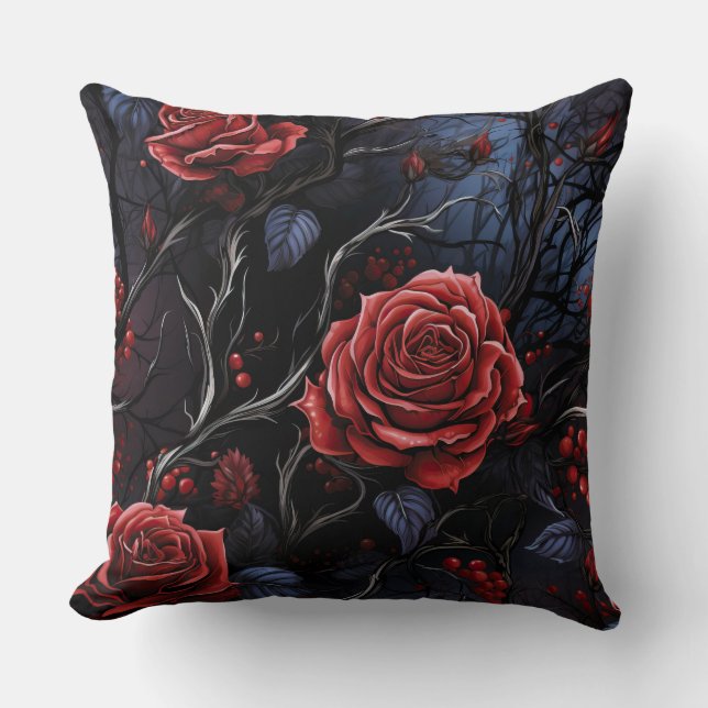 Twilight Thorns Botanical Cushion (Front)