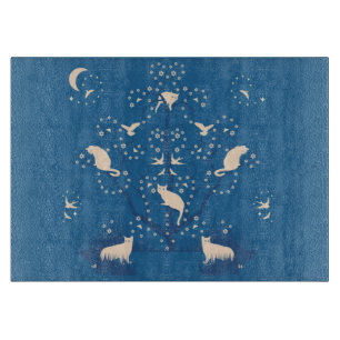 Twilight Tomcats Glass Cutting Board