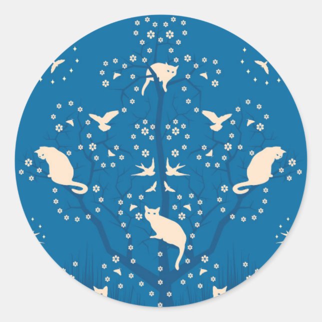 Twilight Tomcats Round Glossy Sticker (Front)