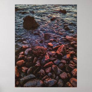 Twilight Treasures: Rocky Beachscape Poster
