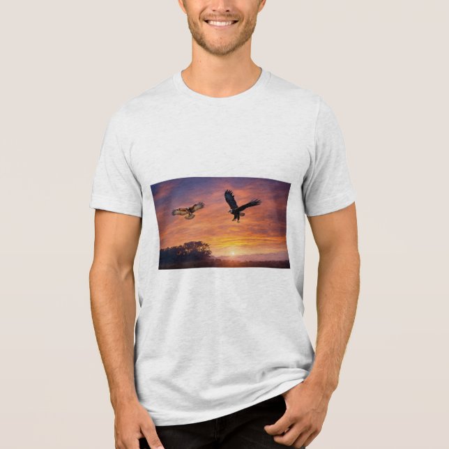 Twilight Wings: The Eagle and the Owl Tri-Blend Shirt (Front)