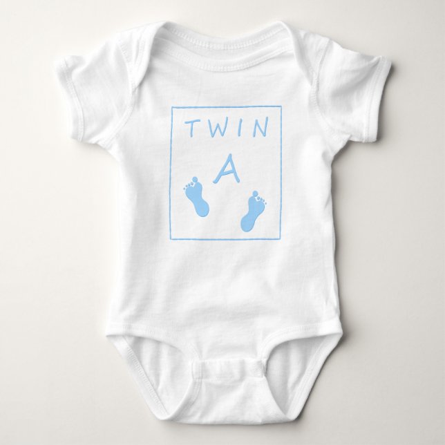 Twin A baby twin boy Baby Bodysuit (Front)