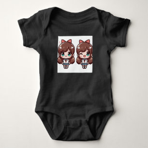 Twin Anime Cheer Baby Bodysuit