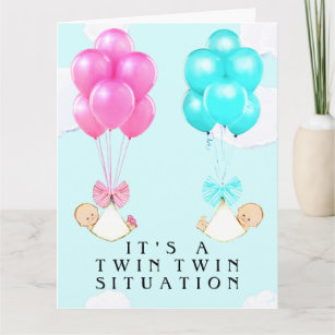 Twin Babies Congrats Card