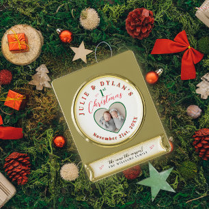 Twin Babies More The Merrier Holiday 1st Christmas Gold Plated Banner Ornament