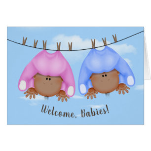 Twin Babies On Clothesline
