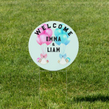 Twin Babies Welcome Sign