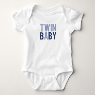 Twin Baby A Blue Bodysuit