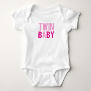 Twin Baby A Pink Bodysuit