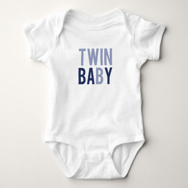 Twin Baby B Blue Bodysuit (Front)