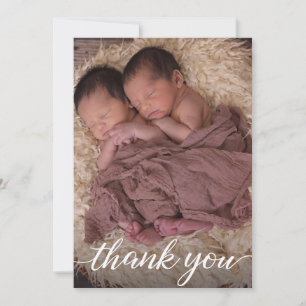 Twin Baby Birth Announcement Thank You