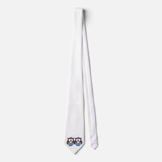 twin baby boy owl tie (Front)