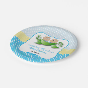 Twin Baby Boy Shower - Two Peas in a Pod Paper Plate