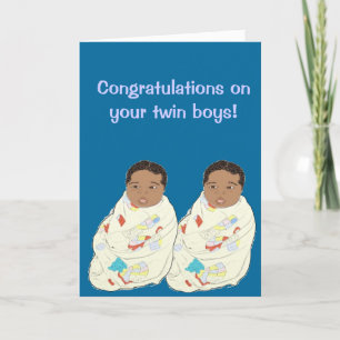 Twin baby boys card