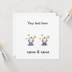 Twin Baby Boys Congratulations, With Names, Twins  Card