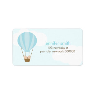 Twin Baby Boys in a Balloon Label