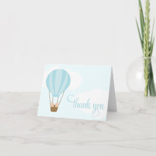 Twin Baby Boys in a Balloon Thank You Card
