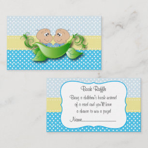 Twin Baby Boys - Two Peas In A Pod Book Raffle Enclosure Card