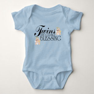 Twin baby boys words baby bodysuit