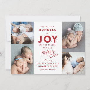 Twin Baby Christmas Birth Announcement