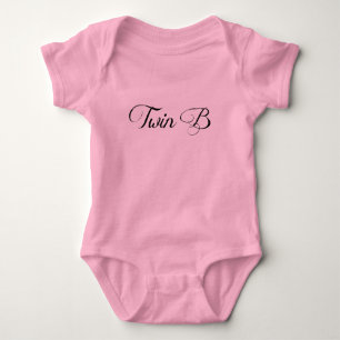 Twin Baby Clothing Pink Tutu 'Twin B' Bodysuit