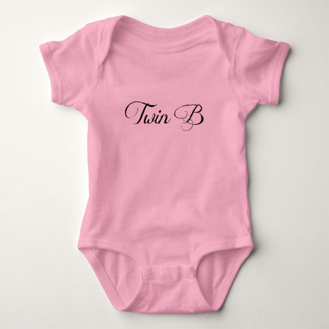 Twin Baby Clothing Pink Tutu 'Twin B' Bodysuit (Front)