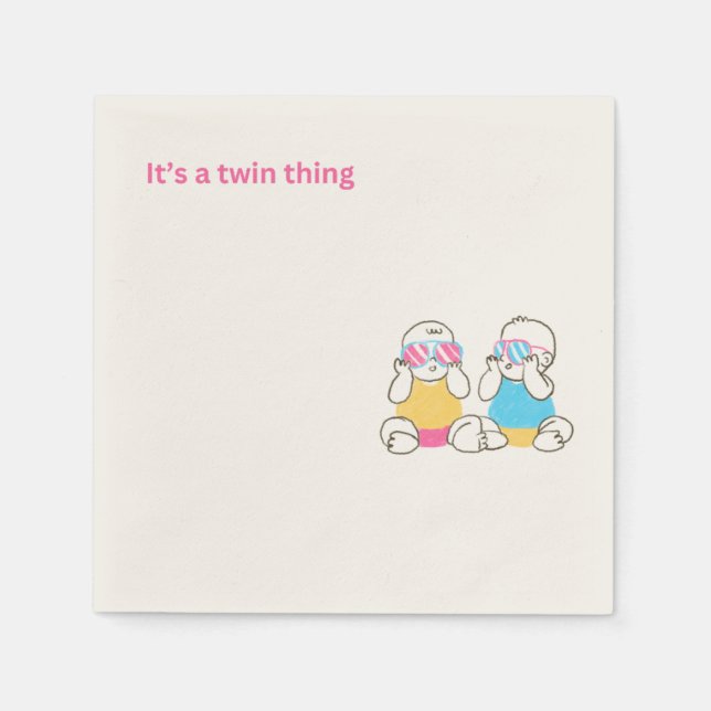 Twin Baby Cocktail Napkins (Front)