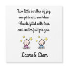 Twin Baby Girl & Boy Congratulations With Names, 