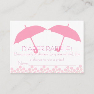 Twin Baby Girl Shower Diaper Raffle Tickets Enclosure Card