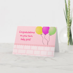 Twin baby girls Card