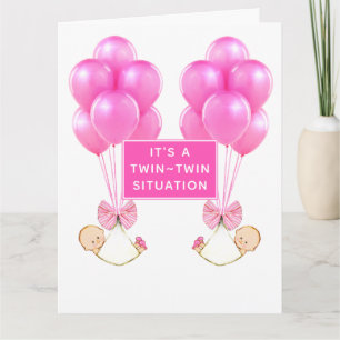Twin Baby Girls Congrats Card