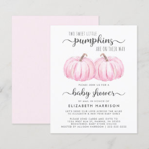Twin Baby Girls Pumpkin Shower By Mail Invitation