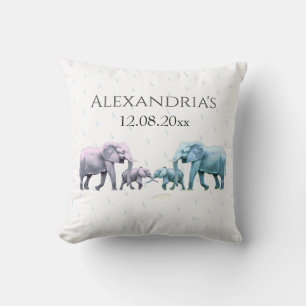 Twin Baby Pink and Blue Elephant Cushion