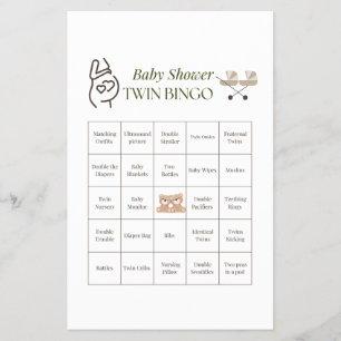 Twin Baby Shower Bingo Game – Printable Party Flyer