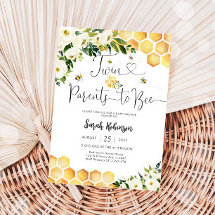 Twin Baby Shower Invitation Bee Invitation