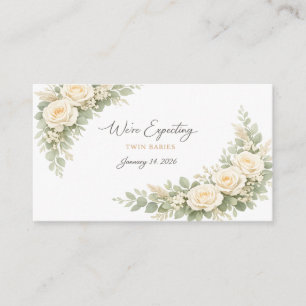 Twin Baby Shower Invitation Botanical Greenery Flo