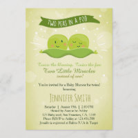 Twin Baby Shower Invitation Two Peas In A Pod