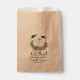 Twin Baby Shower Pear Favour Bag