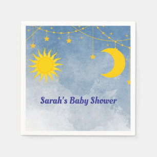 Twin Baby Shower Sun and Moon Theme Napkin
