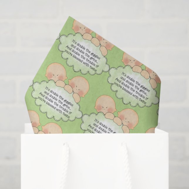 Twin baby shower tissue paper (Gift Bag)