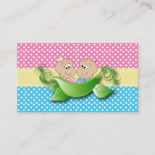Twin Baby Shower - Two Peas In A Pod Diaper Raffle Enclosure Card
