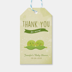 Twin Baby Shower Two Peas In A Pod gift tag label