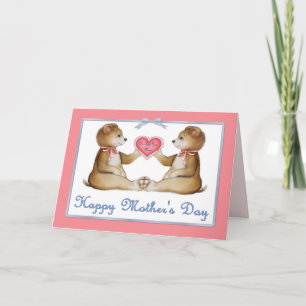 Twin Bears - Girls on Mother's Day Card
