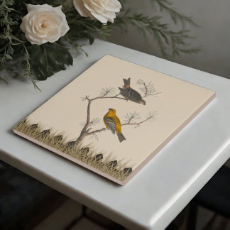 Twin Birds Harmony Ceramic Tile