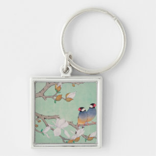 Twin Birds in the Branches Key Ring
