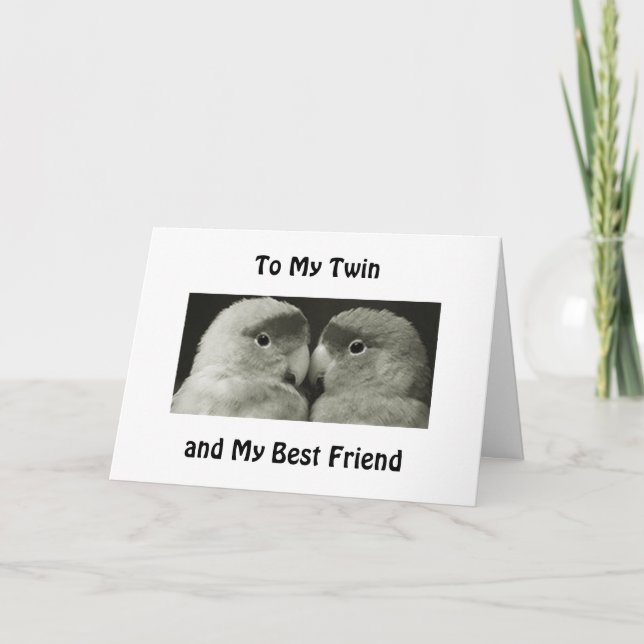 TWIN BIRDS SAY HAPPY BIRTHDAY TO MY "TWIN" CARD (Front)