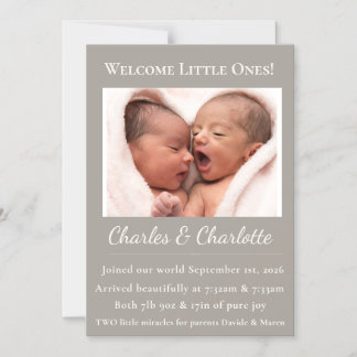 Twin Birth Announcement | Custom Newborn Photo
