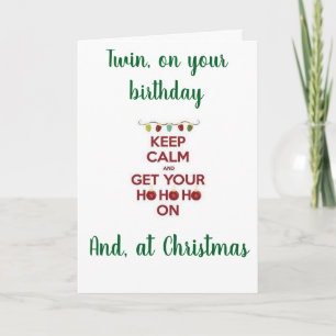 ***TWIN BIRTHDAY** AT ***CHRISTMAS*** HOLIDAY CARD