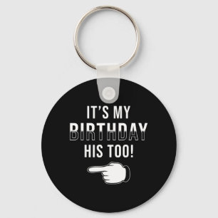 Twin Birthday Design Birthday Too Twin Birthday 1 Key Ring