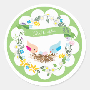Twin Blue and Pink Eggs   Baby Shower Sticker